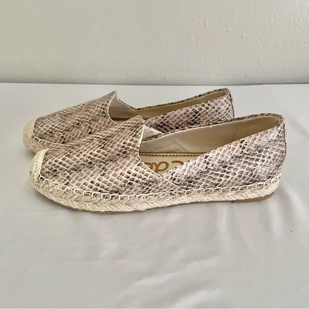 Sam Edelman Leather Snake Skin Print Espadrilles Women’s Sz 7